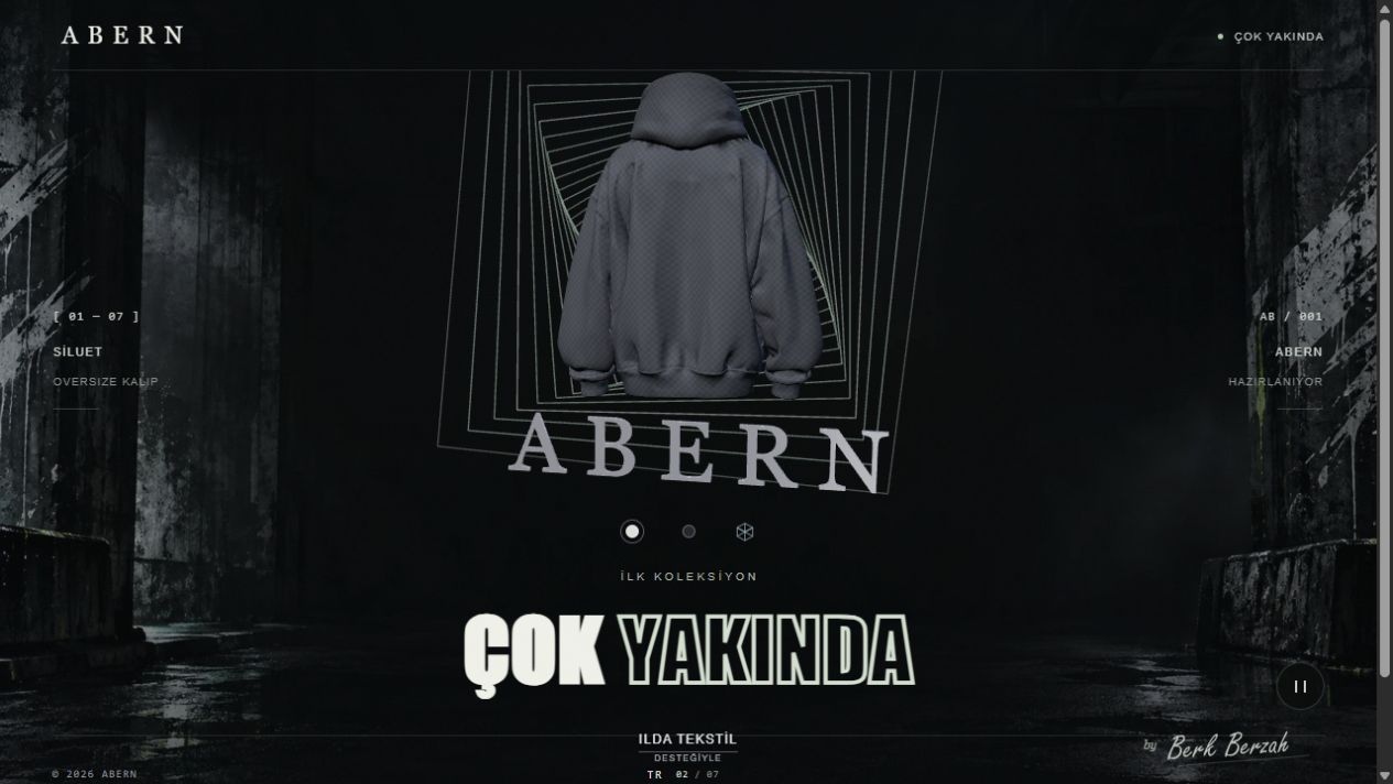 Abern web sitesinin gerçek ekran görüntüsü